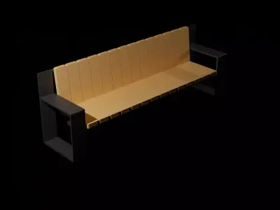 wood bench Low-poly 3D model purchase