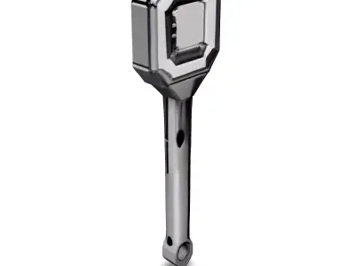 Modern Chrome Key 3D Model Low-poly 3D model