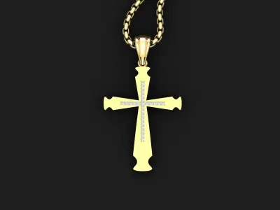 High Cross Pendant Light Gold 18K 3CP026 3D print model