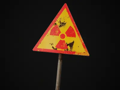 Radiation Sign Low-poly 3D model