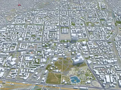 Ulaanbaatar Mongolia 50km Low-poly 3D model