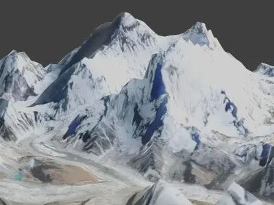 Lhotse Mountain Low-poly 3D model