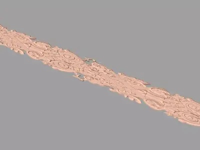 Door flower 3D relief STL Model for CNC woodworking carving E295 3D model