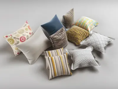 Cushions group of pillows 3D model