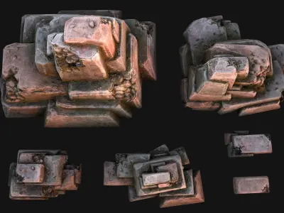 Rocks Stones Pack Low-poly 3D model