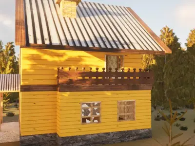 family old house Low-poly 3D model