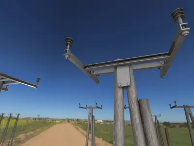 Wooden Electricity A-Pole without Ladder - Object 045 Low-poly 3D model