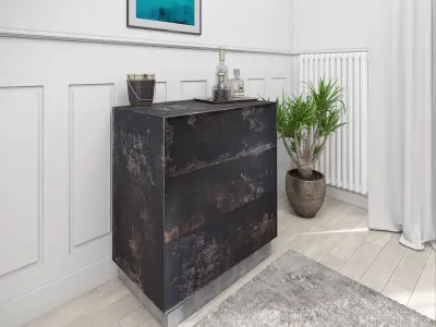 Sideboard rusty thin metal concrete 3D model