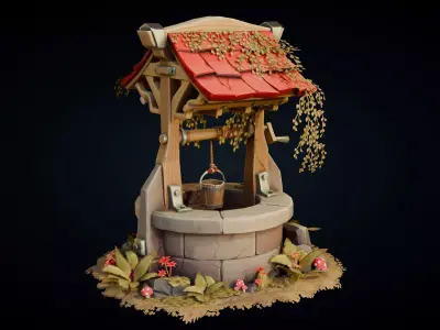 Water Well Stylized - Game Environment Prop Low-poly 3D model