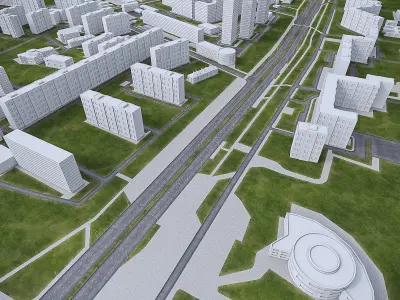 Urban Area Low-poly 3D model