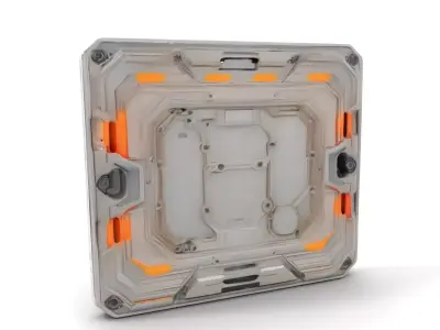 Futuristic Metal Panel with LED Lights Model Pack Texture
