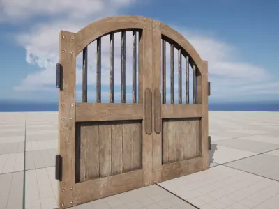 Old Western Door Free low-poly 3D model