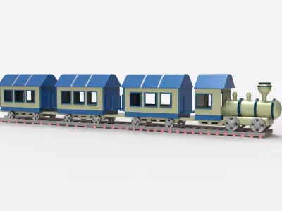 train  Low-poly 3D model
