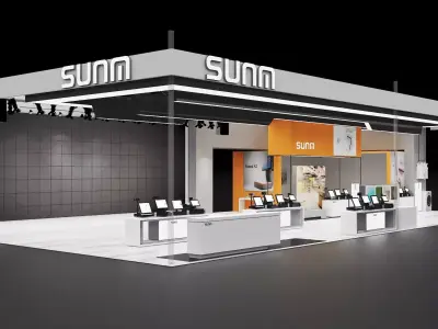 Modern Minimalist Trade Show Booth 3D model