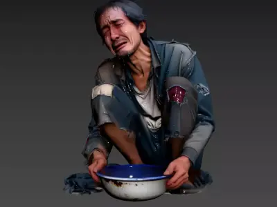 92- Asian Street Beggars 3D model