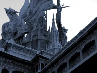 Dragon Temple Ronin temple 9 3D model