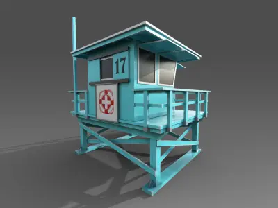 Lifeguard Station Low Poly Low-poly 3D model