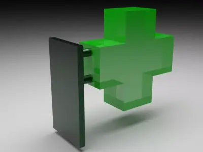 Pharmacy Sign Board 3D model