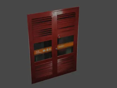 3D door fire cabinet prop 3D model