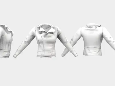 Brown Leather Jacket Low-poly 3D model