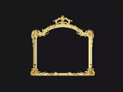 mirror ornate gold frame 3D model