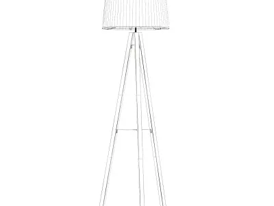 Wooden Floor Lamp 3D Model 3D model