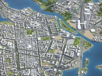 Potsdam - 3D City Model Low-poly 3D model