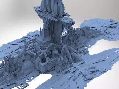 Elven Ancient Atlantis Structures 3D model