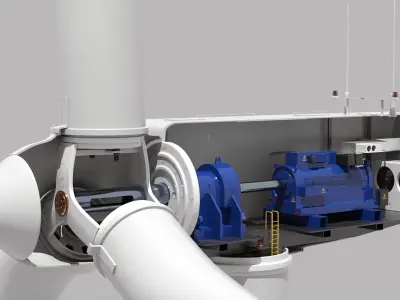 Offshore Wind Turbine with Mechanisms 