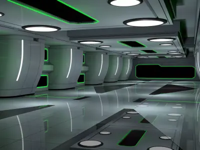 Sci Fi Interior 3D model 41