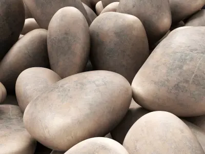 Stone pebbel 3D model