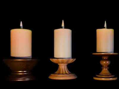 Victorian Candle Pack Free low-poly 3D model
