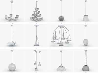 Interior Light Vol 2 - Hanging Lamp Low-poly 3D model