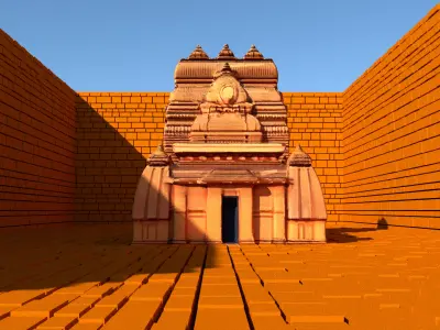 Hindu Temple low poly 3d model 3D model