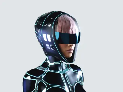 Woman with Sci-Fi Space Suit 3D model