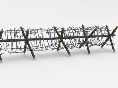 Low Poly Barb Wire Obstacle Low-poly 3D model