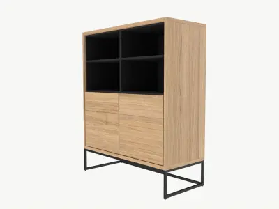 Cabinet with shelves 01 3D model