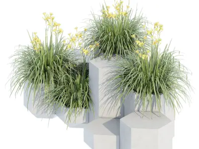 Hex-Block Planter 3D model