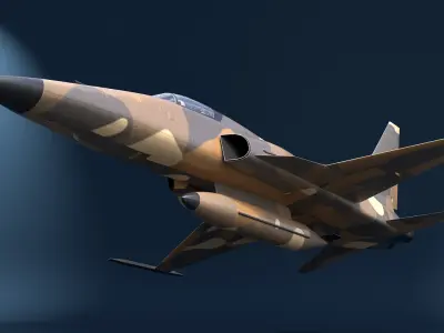  Combat Fighter with Pilot in Flight 
