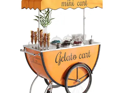 Gelato cart 2 orange 3D model