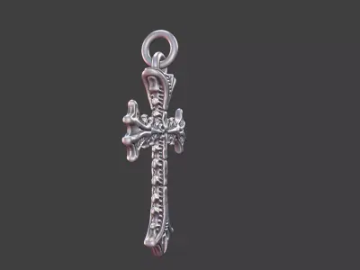 Bio-Organic Giger-Inspired Cross Pendant v2 3D print model