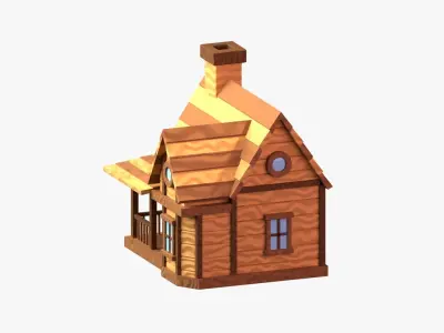 Wooden Cabin 3D Illustration 3D model
