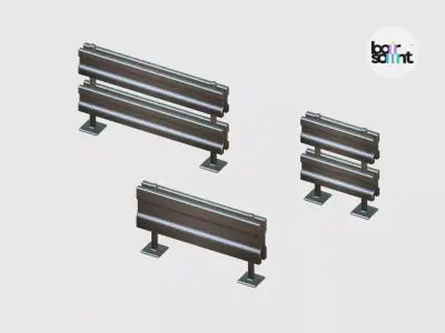 Metal Road Barrier Stylized Roadside3D Asset Pack Free low-poly 3D model