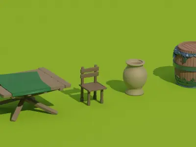 Kitbash Fantasy Medieval Assets Middle-Poly 3D model