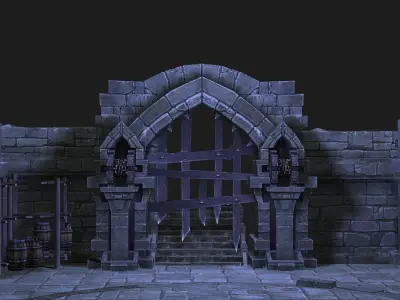 dungeons castle alcazar barbacan Low-poly 3D model