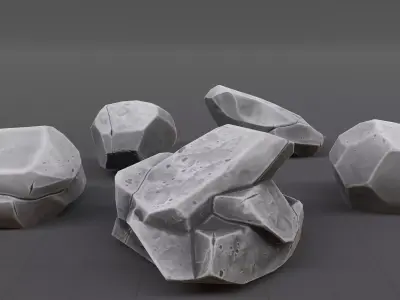 Stylized Rock Low Poly Pack Low-poly 3D model