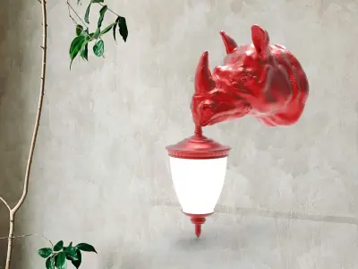 Rhino Wall Lamp 3D print model purchase
