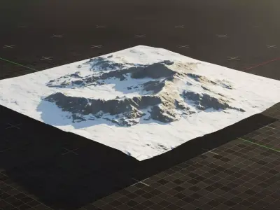 Tundra Mountain Terrain 4 3D model