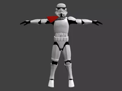 Stormtrooper Commander - Video Game Animation Model Low-poly 3D model