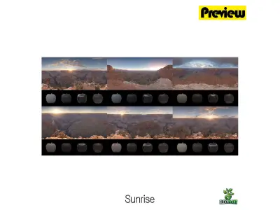 Realistic HDRI 24pcs 12k Grand Canyon Low-poly 3D model